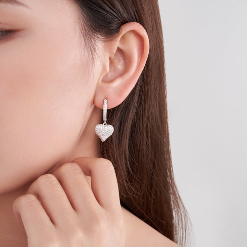 Heart-Shaped Moissanite Earrings Women's Jewelry