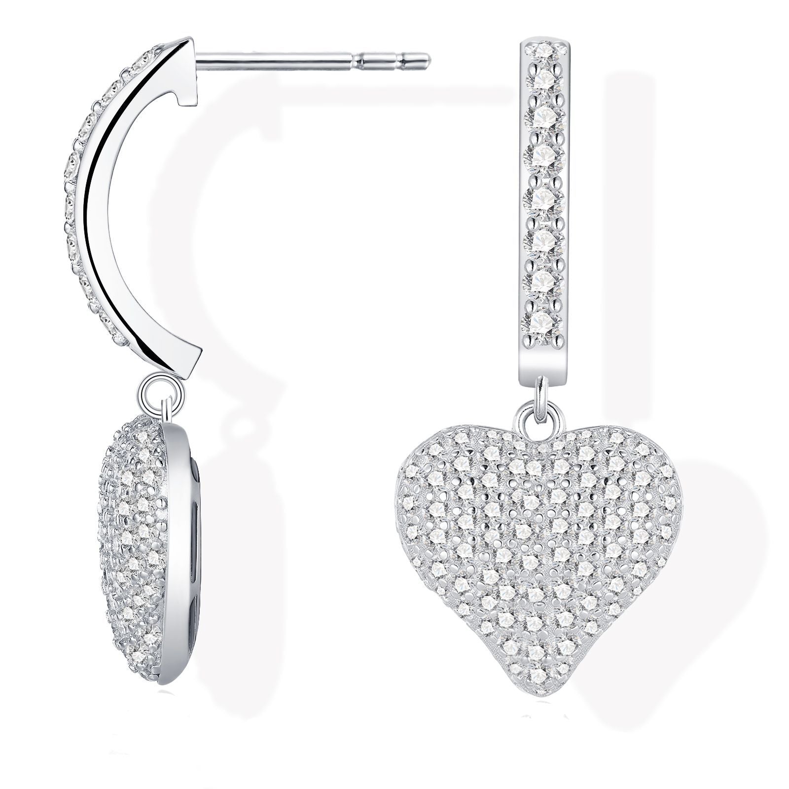 Heart-Shaped Moissanite Earrings Women's Jewelry